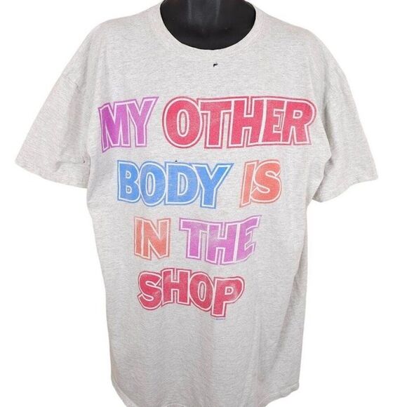 Vintage My Other Body T Shirt Womens Size 2X Gray 90s Sleep Tee In The Shop USA - Picture 1 of 8
